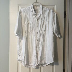 Tommy Bahama white button down short sleeve shirt